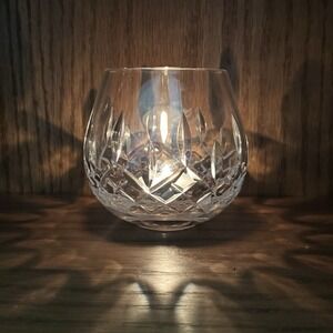WATERFORD Cut Glass Crystal LISMORE Pattern Tea Light Votive Candle Holder READ